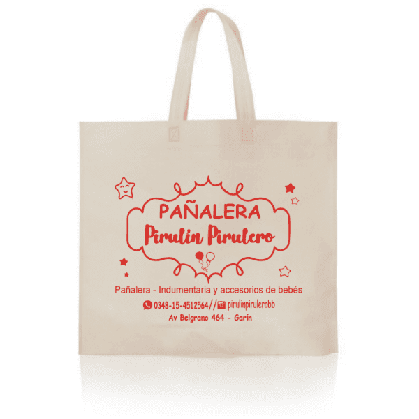 Eco Bolsa 40X45X10 Manija Tiras, Con Impresión