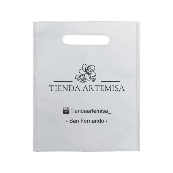 Eco Bolsa 20X25 Manija Riñon, Blanca, Con Impresión - Image 3