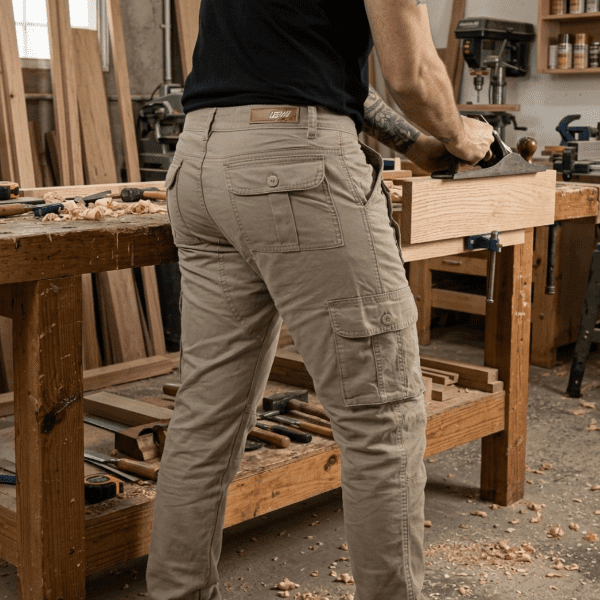Pantalón Cargo de Gabardina Reforzada