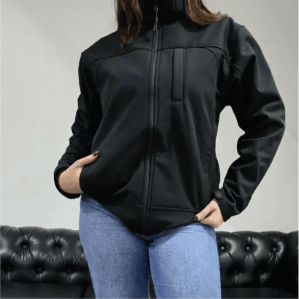 Campera de Softshell Premium (Tipo Neoprene) Negra - Image 4